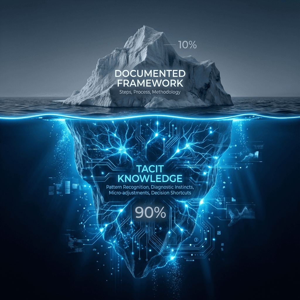 The Iceberg of Expert Knowledge - 10% visible, 90% hidden